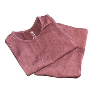 Ribbed Lounge Set Women’s M/L Brown Crop Tank & Biker Shorts